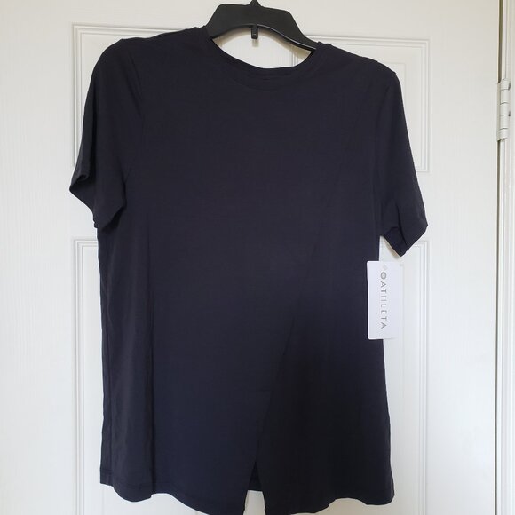 Athleta Tops - NWT Black Athleta Essence Maternity Asymmetrical Top - Nursing Friendly - Size S